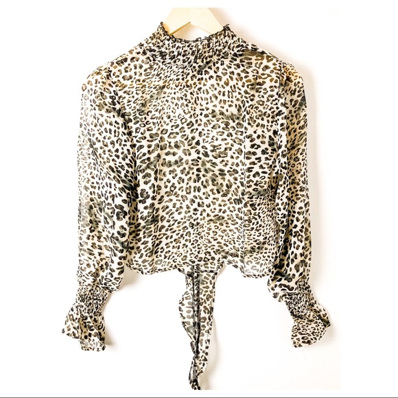 NEW Sheer leopard print blouse - Picture 3 of 6